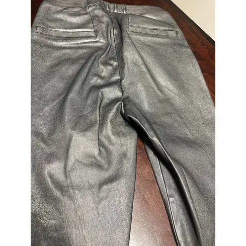 Bagatelle Sleek Black Faux Leather Leggings Trendy Skinny Pants Edgy Fashion T -12