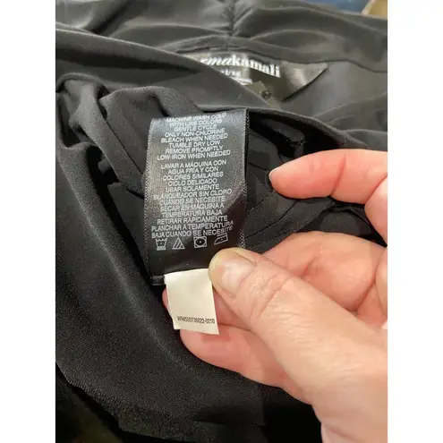 Norma Kamali Sleeveless Shirred Waist Dress Black Size XL NWT Minimalist Career