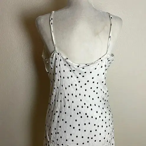 Rixo x Target Woman's Polka Dot Slip Dress Size Large Ruffle Neckline White Maxi