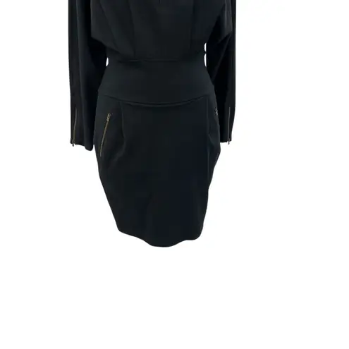 Stella McCartney Stella McCartney Dress Plunging V Neck Zipper Pockets Black Size 38 US 2 4 - Image 4