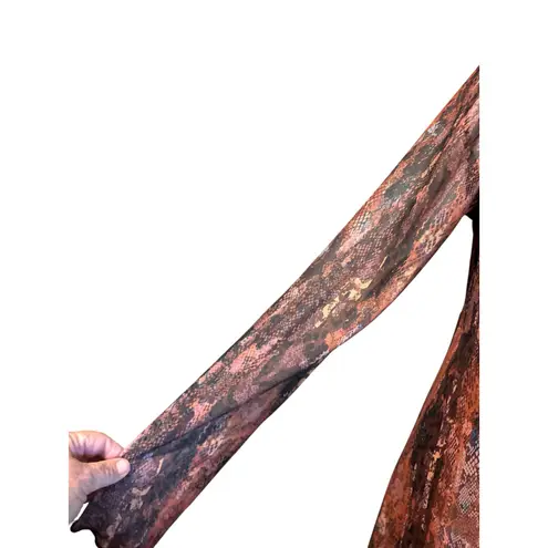 Oak & Trellis Dress NWT SZ Med Midi Autumn Leaf Baby Doll Long Sleeve Sheer HOCO Brown