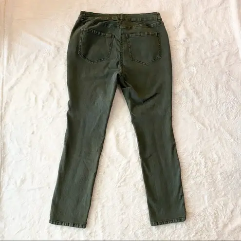 Woman Within  Pine Green Stretch Skinny Jeans Size 14W