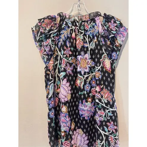 Loft  Anne Taylor Lightweight printed top with flutter sleeves.SMALL - Image 4