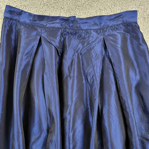 J.R. Nites by Caliendo Taffeta Maxi Skirt Womens 10 Blue Pleated A