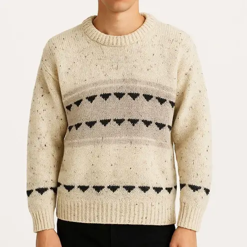 Irish Homecraft 100% naturally oiled wool vintage Crewneck sweater Black Size L