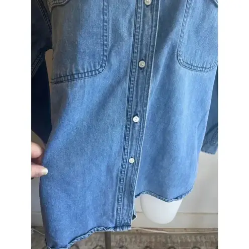 Faded Glory Vintage 90’s Denim Shirt‎ Long sleeve Handmade Patchwork Embroidered 0200