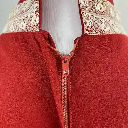 Vintage Victorian Red Velvet Gown Medieval Renaissance Dress XS