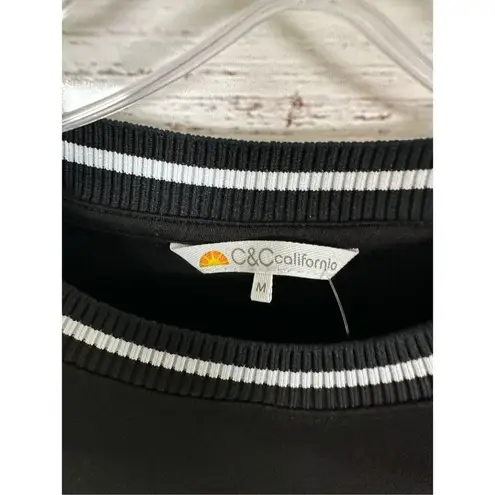 C&C California C & C California Women's Neoprene Scuba Mesh Pullover Sweatshirt Black Sz Medium