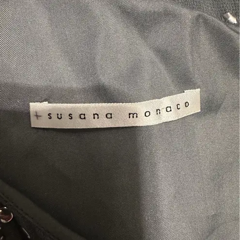 Susana Monaco One Shoulder Mini Dress Black Silver Studs Modern Glam (SEE NOTES)