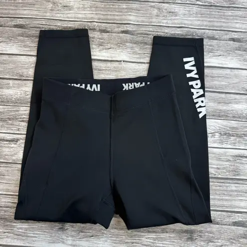 Ivy Park Women's Elastic Waist Crop Running Leggings Black White S SM Small Gym