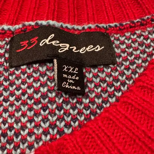 33 Degrees Merry & Bright Christmas Sweater 3X Pink Size XXL