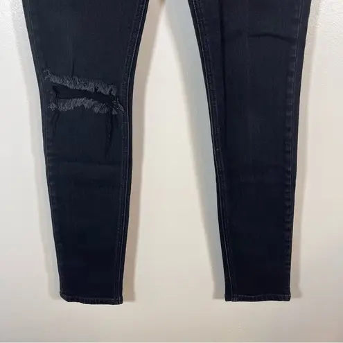 Reformation  Skinny Distressed Jeans in Organic Stretch Cotton in Faded Black 24