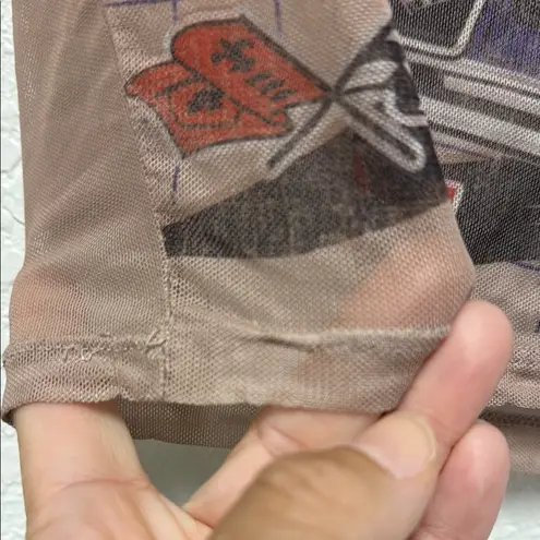 Hybrid Apparel GM Mesh Tan Corvette Racing Tee Short Sleeve Baby Tee Size Medium