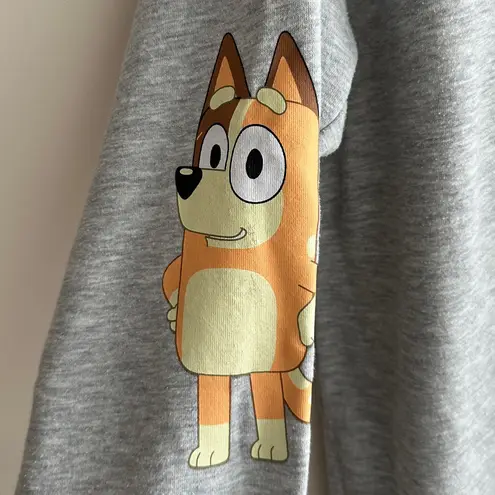 Bluey Women’s Grey Crewneck Sweatshirt, Bluey Character Top, Size Large Gray