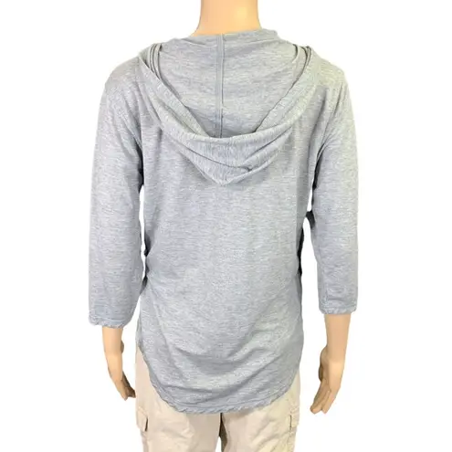 Woolrich Womens Sweater Wool Blend Lightweight Hooded Pullover Gray Medium