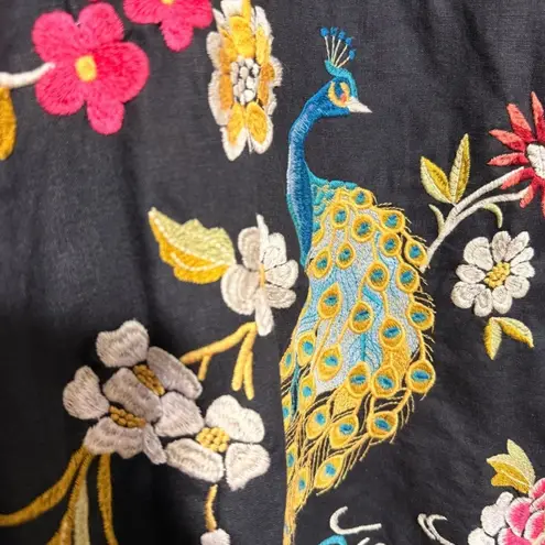 Johnny Was extremely heavily embroidered CELINA LINEN KIMONO COAT NWT RARE