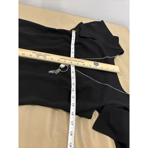 Stella & Julie Women Dress Black Size 6 Cap Sleeve Zipper Closure Embellished