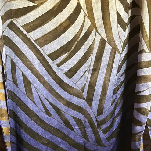 Henri Bendel 100% Silk Scarf. Multi Color Ranging Royal Blue/Navy to Brown