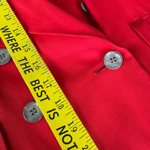 Vintage 80s 90s Evan Picone Red Cropped Double Breasted Blazer Jacket Small