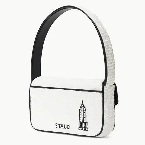 STAUD I Love NY Tommy Beaded Shoulder Bag Purse