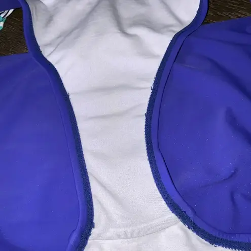 Bcg Tropical Teal/Blue Multicolor Foliage Tankini Swim Top & Bikini Bottoms Size 10