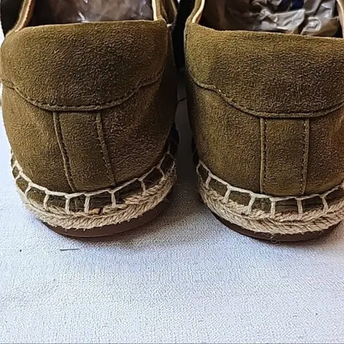 Vionic Suede Lace-Up Espadrilles Sandy Olive