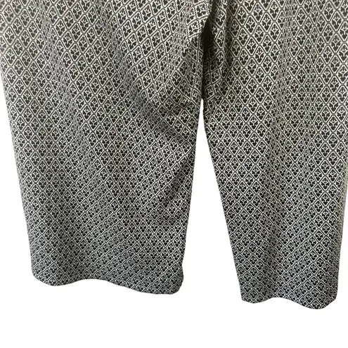 Eloquii B&W Knit Design Wide Leg Pull On Crop Pants Career Pockets Plus Size 22