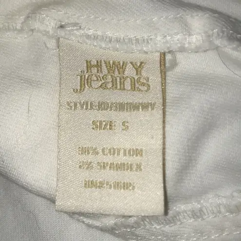 HWY JEANS Sleeveless Cropped White Denim Button Up Vest 2 Chest Pockets Size S