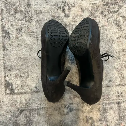 Impo Elegant Charcoal Lace-Up Heels