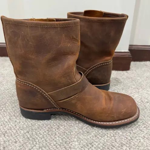 RED WING 3356 SHORT ENGINEER COOPER ROUGH & TOUGH BOOTS WOMEN US SZ 9 EU40 UK6.5 Brown