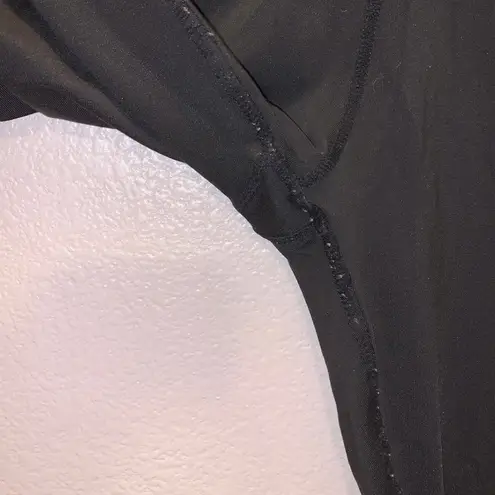 Black leggings gym yoga workout stretchy spandex side pockets