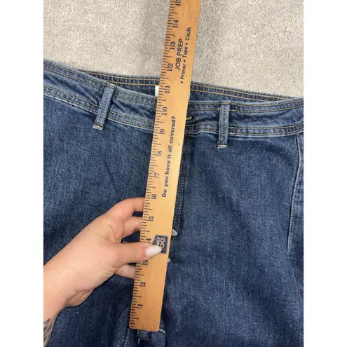 the drop kori jeans wide leg nwt raw hem fray 26 Dark Wash Blue