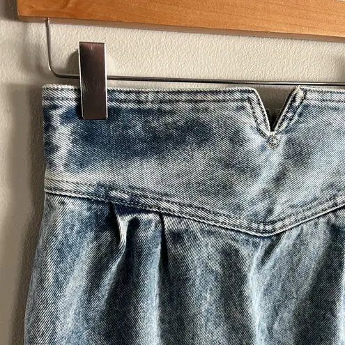 Vintage Zena USA High Waist Denim Skirt Acid Wash 80s Pencil Midi XS