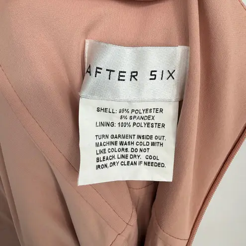 After Six One-Shoulder Cat-ye Neckline Fit And Flare Satin Maxi Dress Size 4