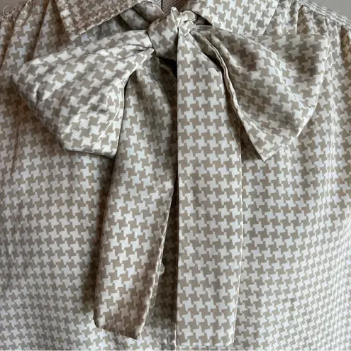 Vintage Gingham Bow Blouse White Size L