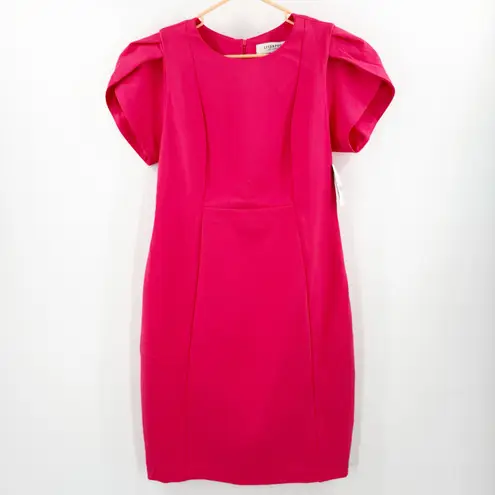 Liverpool Los Angeles Dress Size 6/28 NWT Tulip Sleeve Sheath Pink Punch Office