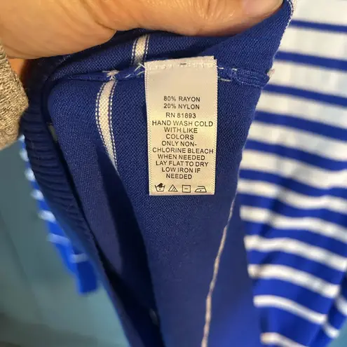 Isaac Mizrahi NWOT Blue and White Striped Pullover Sweater | Sz XL