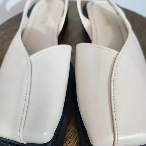Cream Slingback Flats Size 8 Cream Slip