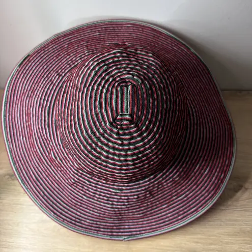 San Diego Hat Co Striped Wide Brim Floppy Sun Beach Vacation Summer Resort Blue