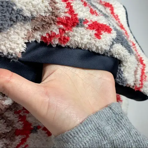 Sleeping on Snow fair isle paneled Sherpa jacket Size S Black