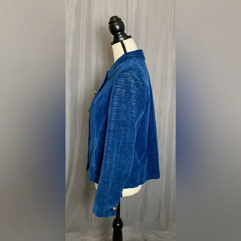 Sigrid Olsen  Blue Velvet Vintage Swing Blazer Jacket Small