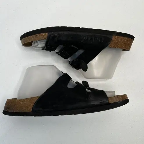 Birkenstock Betula  Sz 9 Florida Sandals Black Leather 3 Straps Slides Women Shoe