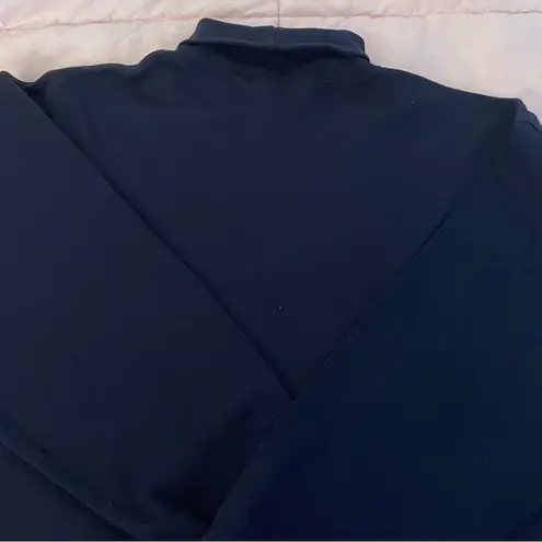 Tweeds navy 100% cotton minimalist contemporary casual turtleneck top, size XL Blue