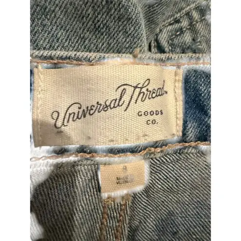 Universal Threads Universal Thread Women&#x27;s High-Rise Cropped Wide-Leg Distressed Jeans 8