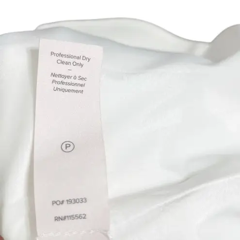 Cinq a Sept Mini Dress Size 10 White Puff Sleeve Cutout Back Women’s