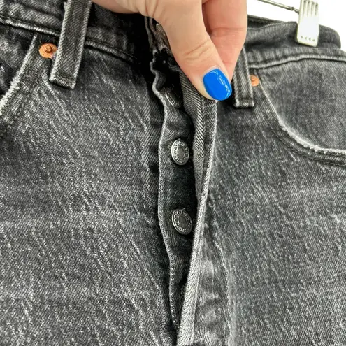 Levi's ‎ Ribcage Straight Ankle Jeans Charcoal Gray Black Wash Size 24