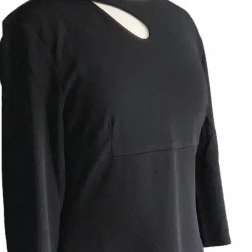 NWT Homeyee Black Knit 3/4 Sleeve Fit & Flare Conservative Dress Pockets XL …