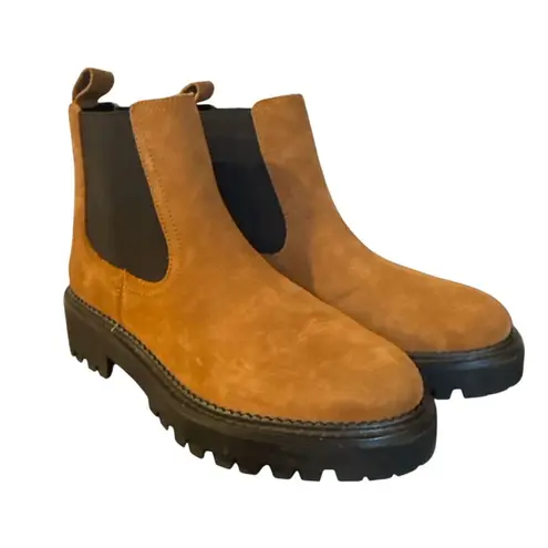 Caslon water repellant chestnut suede Chelsea boot 6