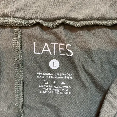 LATES Lounge Set Women's Size L Olive Green Shirt & Pants Casual Comfy Size L