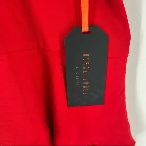 Black Label by C'est Toi Red Layered Pleated Hem Short Flare Sleeve Blouse Size 1X